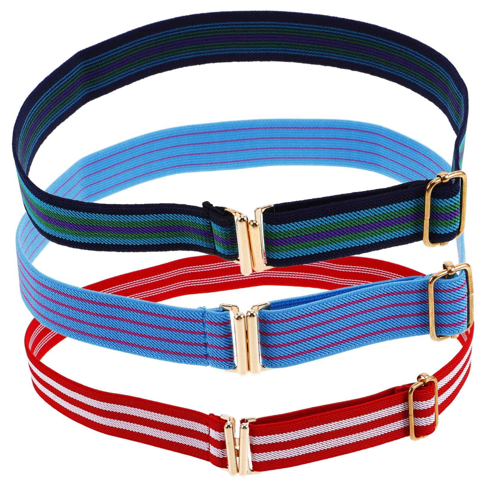 Ipetboom Elastic Children's Belts 3 Piece Set Comfortable Safe Buckle One Size Fits for Boys Girls Toddlers Random