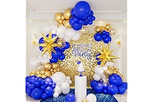146pcs Gold and Royal Blue Balloons Garland Arch Kit