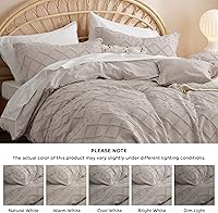 Vista 8 de Bedsure - Funda nórdica estilo bohemio tamaño Queen - Ropa de cama de lino transpirable y suave, funda de edredón lavable a máquina para todas