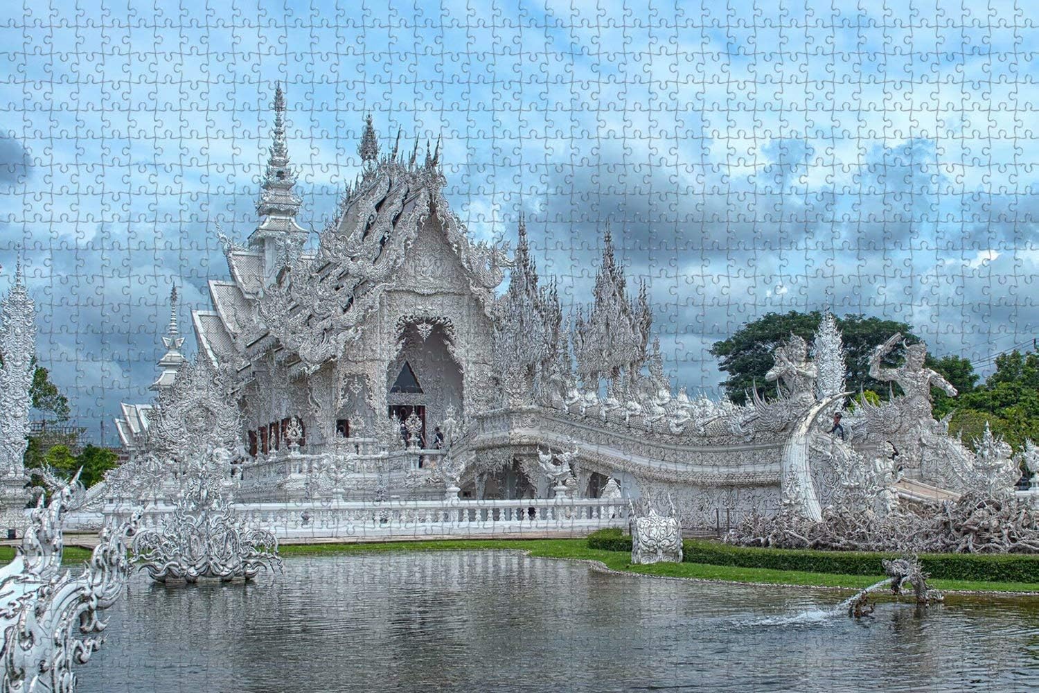 Jigsaw Puzzle for Adults Thailand White Temple Chiang Rai Puzzle 1000 Piece Wooden Travel Souvenir