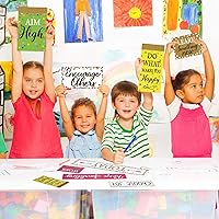 Vista 4 de Outus Juego de 22 letreros motivacionales para decoración de aula con confeti dulce para el aula, decoración de tablón de anuncios, para el regreso
