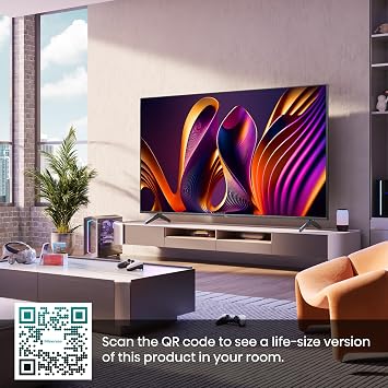 Hisense 55 Inch 144Hz 4K QLED Smart Gaming TV 55E7NQTUK PRO - Full Array Local Dimming, Dolby Vision Atmos, Freesync, Subwoofer, Vidaa OS with Freely, Youtube, Netflix and Disney+ (2024 Model) [Energy Class F]