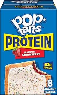 Protein Toaster Pastries, 10g Protein, Slammin' Strawberry, 14.3oz Box (8 Pop-Tarts)