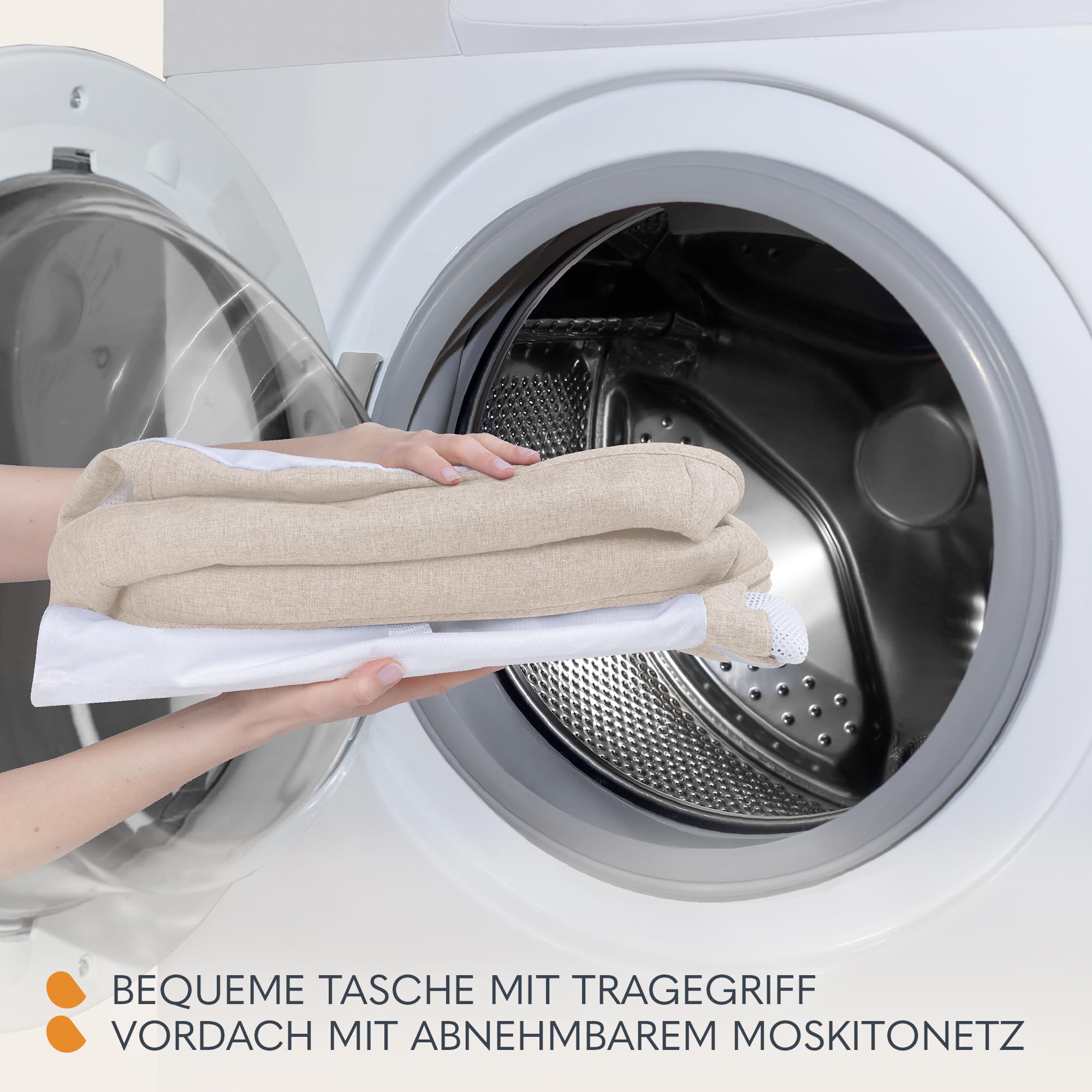 Lionelo Malin Evo Babywiege, Reisebett für Babys mit Matratze | Kinderreisebett, Reisegitterbett, von 0 bis 9 kg, Vordach, Moskitonetz, klappbar, Schaukelsystem, Liegeverstellung, schnelle