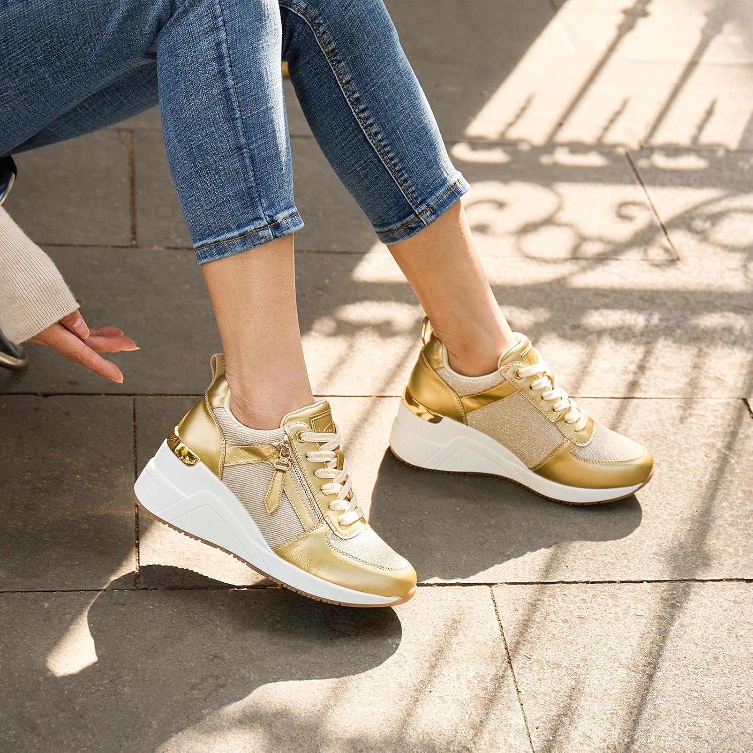 Viscozzy High Heel Wedge Sneakers for Women - Image 2