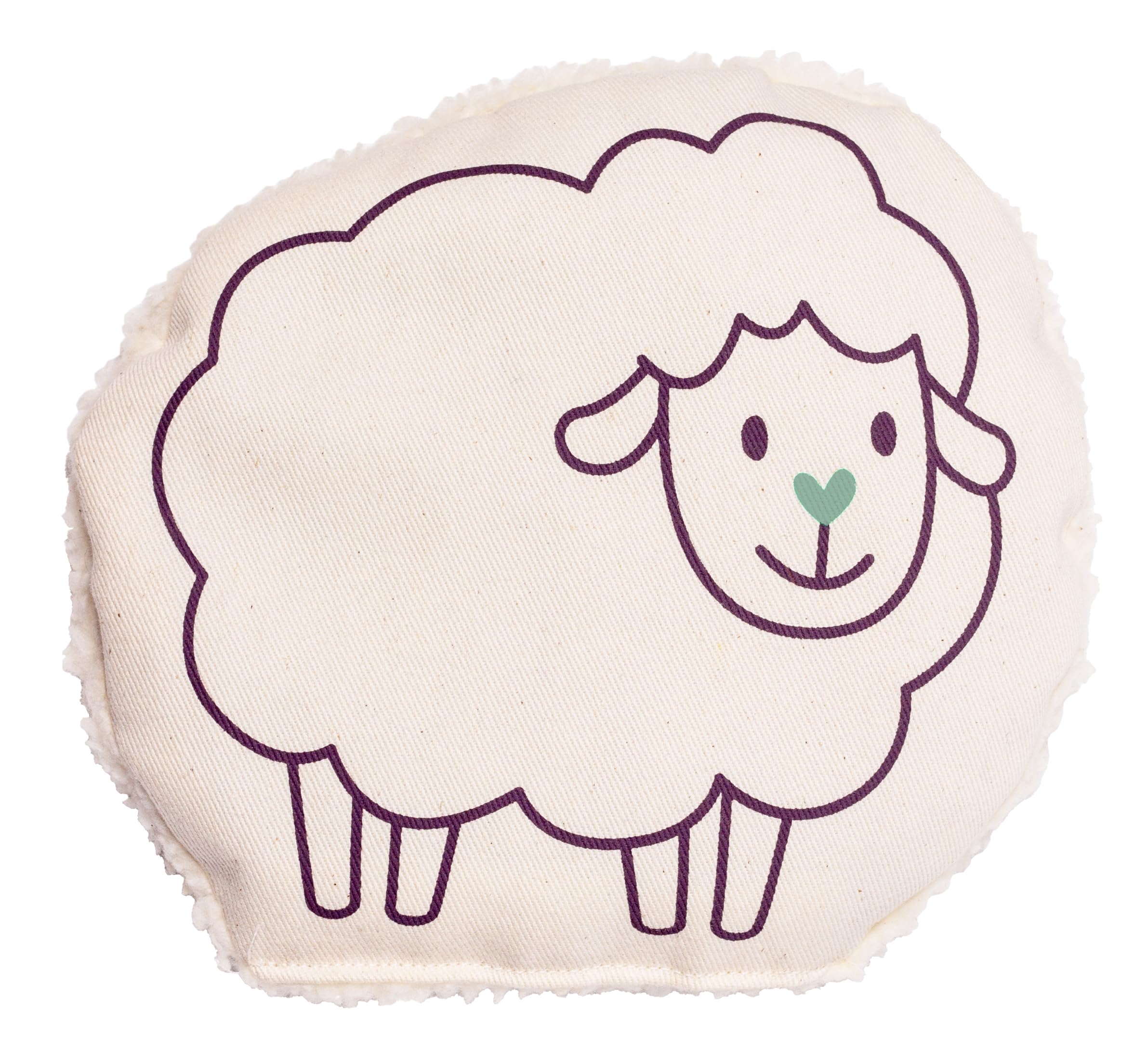 HERBALIND Schaf Waschbares Kirschkernkissen für Kinder und Babys - 100% Baumwolle Plüsch Wärmekissen, Wärmekuscheltier Flauschiges wärmendes Stofftier 19x19 cm als Wärmflasche mit Kirschkernen