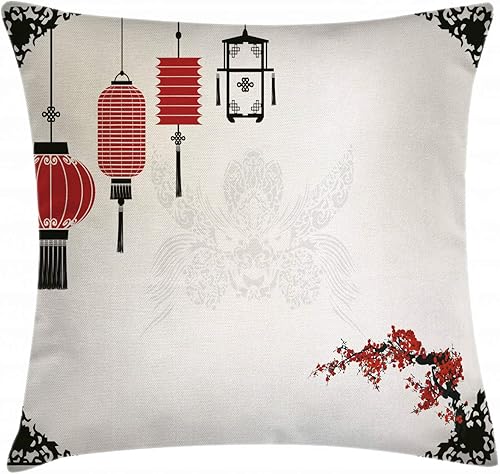 Vista 26 de Ambesonne Orient - Funda de cojín para cojín, diseño floral tradicional de Oriente Medio, clásico, bohemio, antiguo, cultura persa, funda