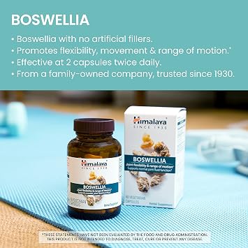 Himalaya Boswellia Extract Capsules, Boswellia Serrata, Boswellia Supplement, Joint Support for Mobility and Flexibility, Frankincense Supplement, Promotes Tissue Preservation, 250 mg, 60 Capsules