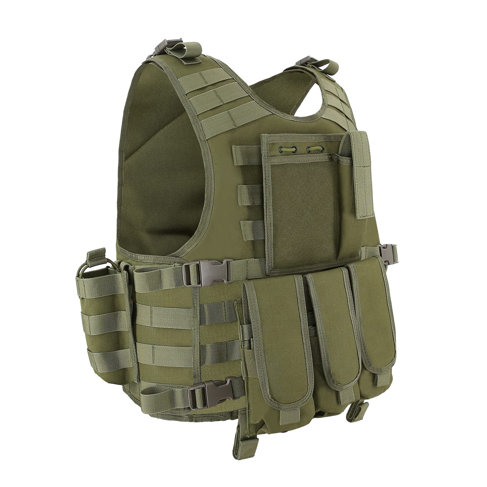 Snacam Tactical Vest Airsoft Painball Vest Outdoor Equipment for Men, Green, Medium/XX-Large
