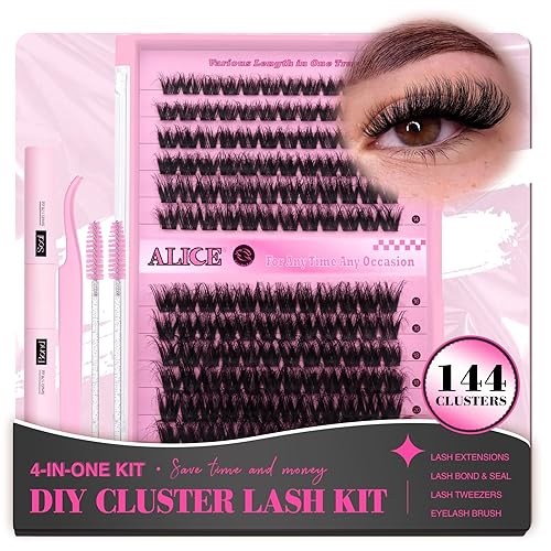 ALICE Kit de extensiones de pestañas esponjosas, pestañas en racimo de volumen de 0.315 a 0.78 pulgadas, rizo D, pestañas individuales, kit de disponible en Yaxa Venezuela