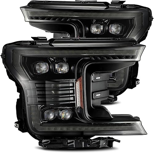 AlphaRex 18-20 Ford F-150 NOVA LED Proj estilo tablón Alpha Blk con luz activaseñal seqDRL