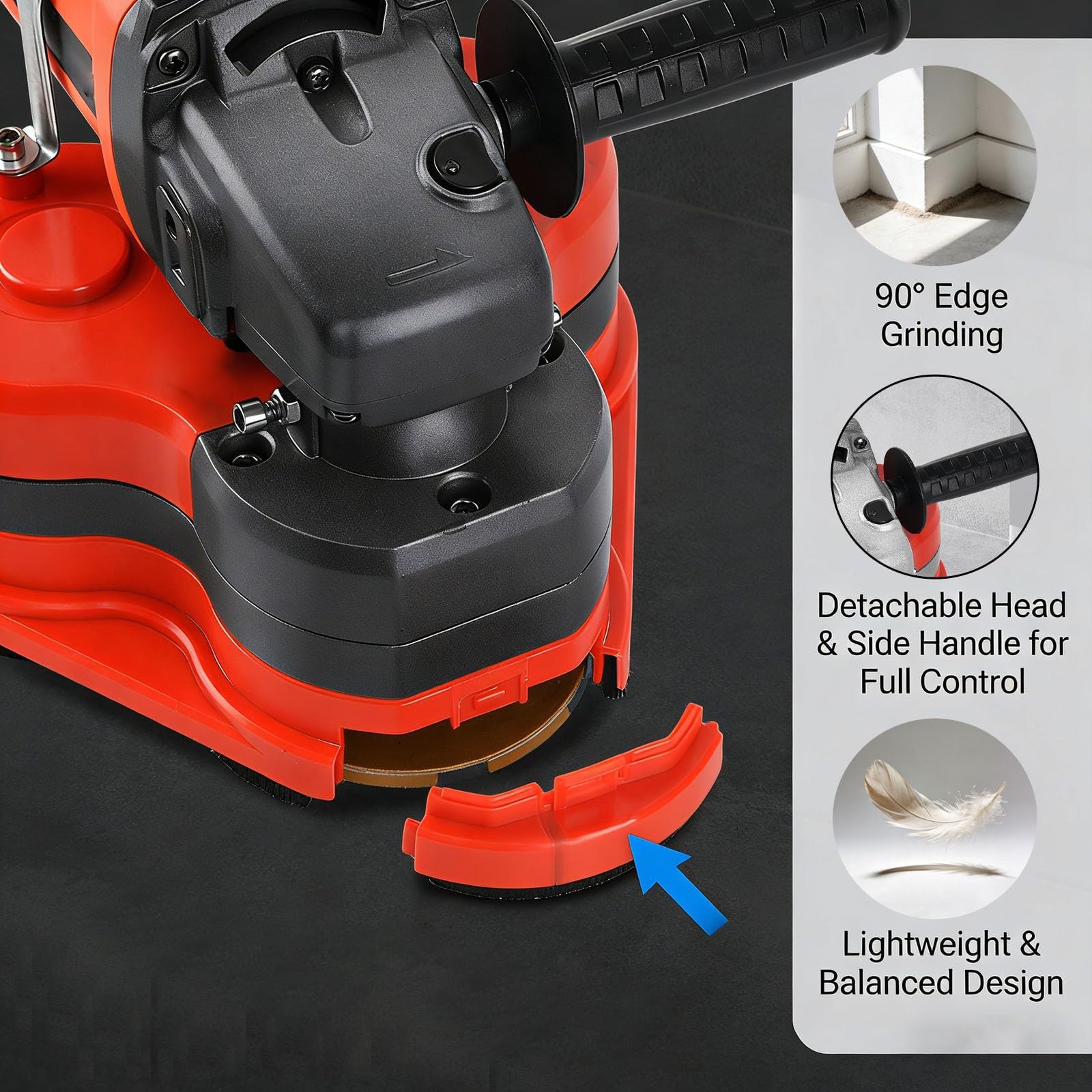 Macchina lucidatrice elettrica 2800 W, kit smerigliatrice per pavimenti in calcestruzzo a 3 teste con ruote diamantate, 6 velocità variabili, 2800 giri/min per superfici in pietra e pavimenti in marmo