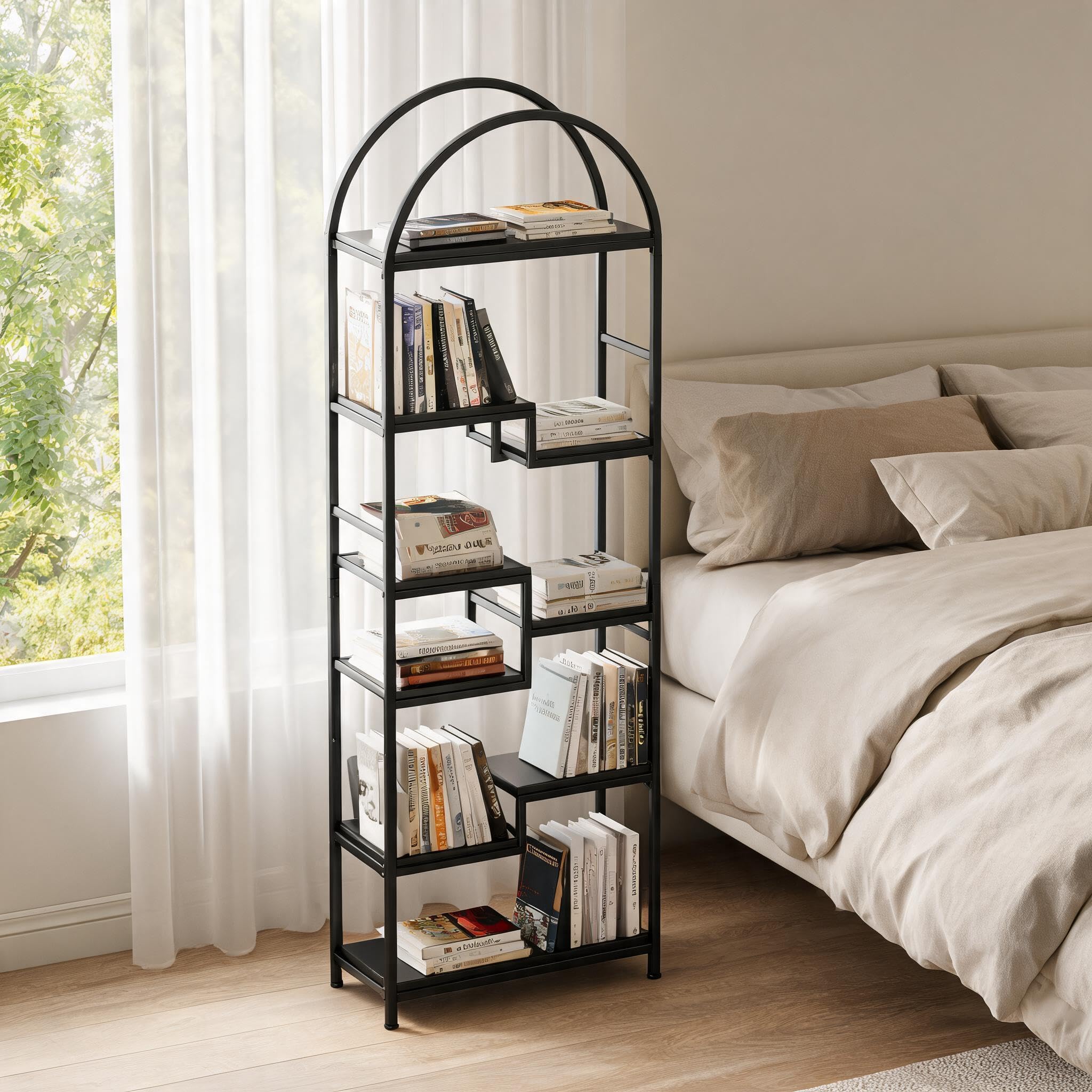 Bücherregal 60 cm 5-stufig Metall Arbeitszimmer