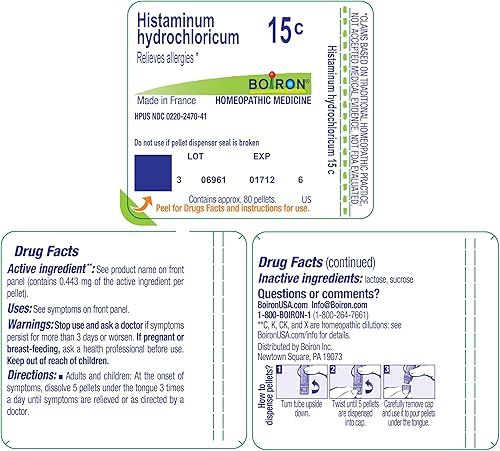 Miniatura 9 de Boiron Histaminum Hydrochloricum 15C Medicina homeopática para alergias - 80 pellets