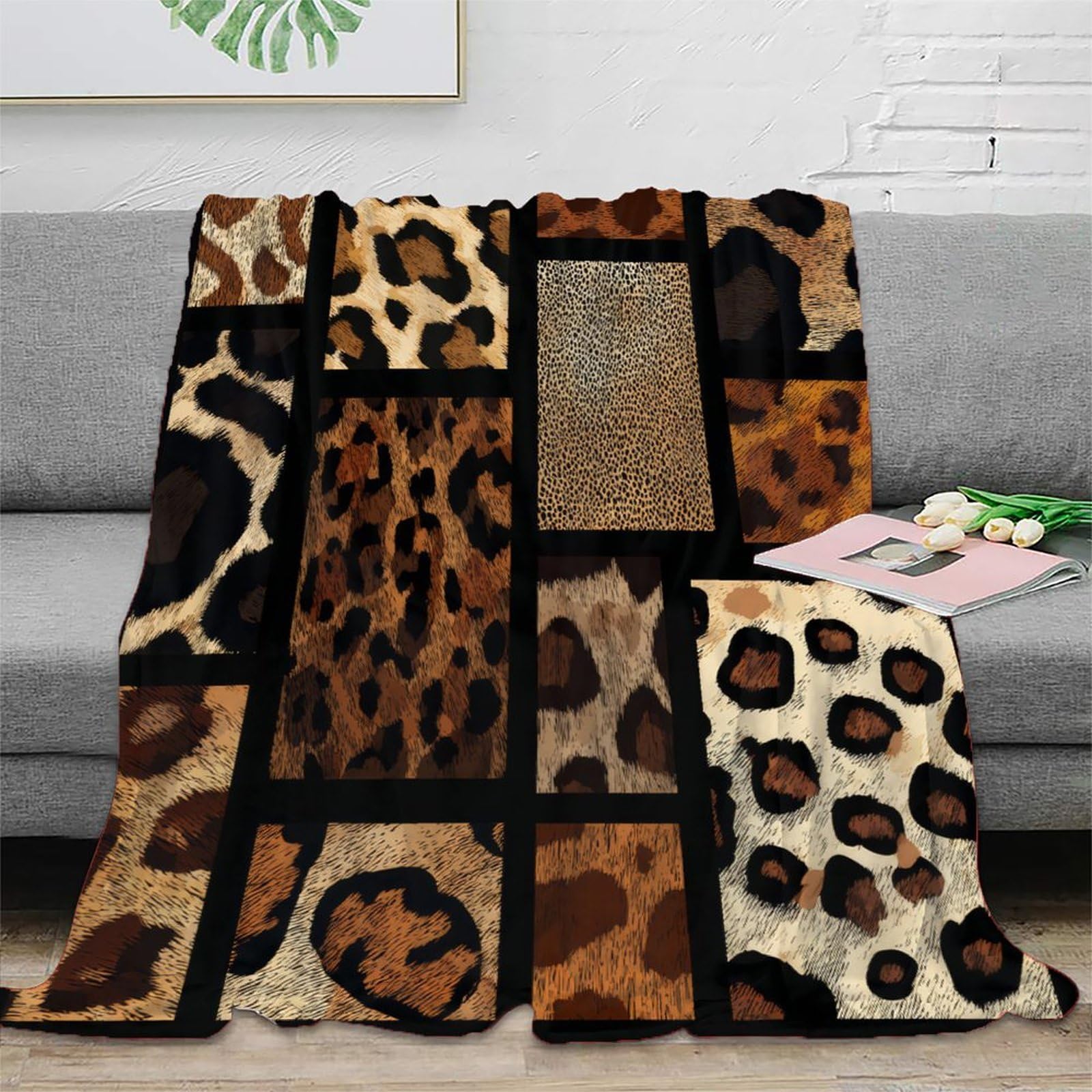 Couverture Microfibre Anti-Bouloche et Antistatique Plaid Canapé Wildlife 3D