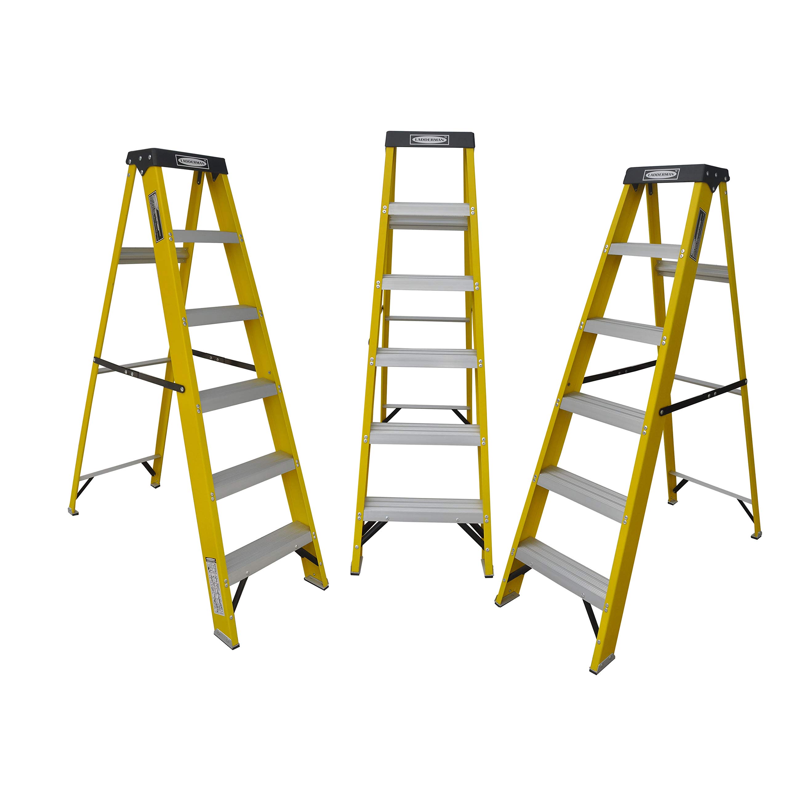 LADDERMAN 5 Step Trade FRP Self Supported Folding Type Electrical Shock Proof Fiber Glass Safety Ladder (Yellow) (B0177V08ZQ) Amazon Price History, Amazon Price Tracker