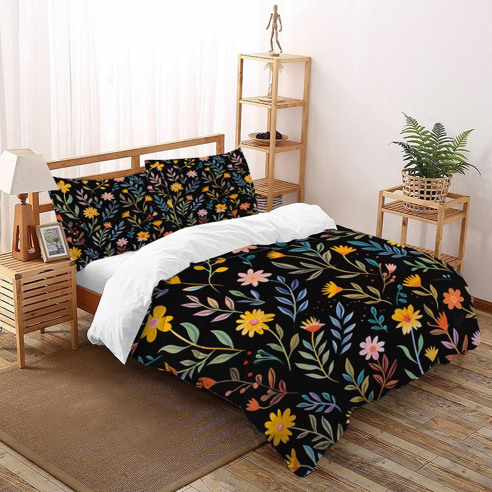 Housse de couette Kids Flowers parure de lit 260x220 cm avec taie d'oreiller