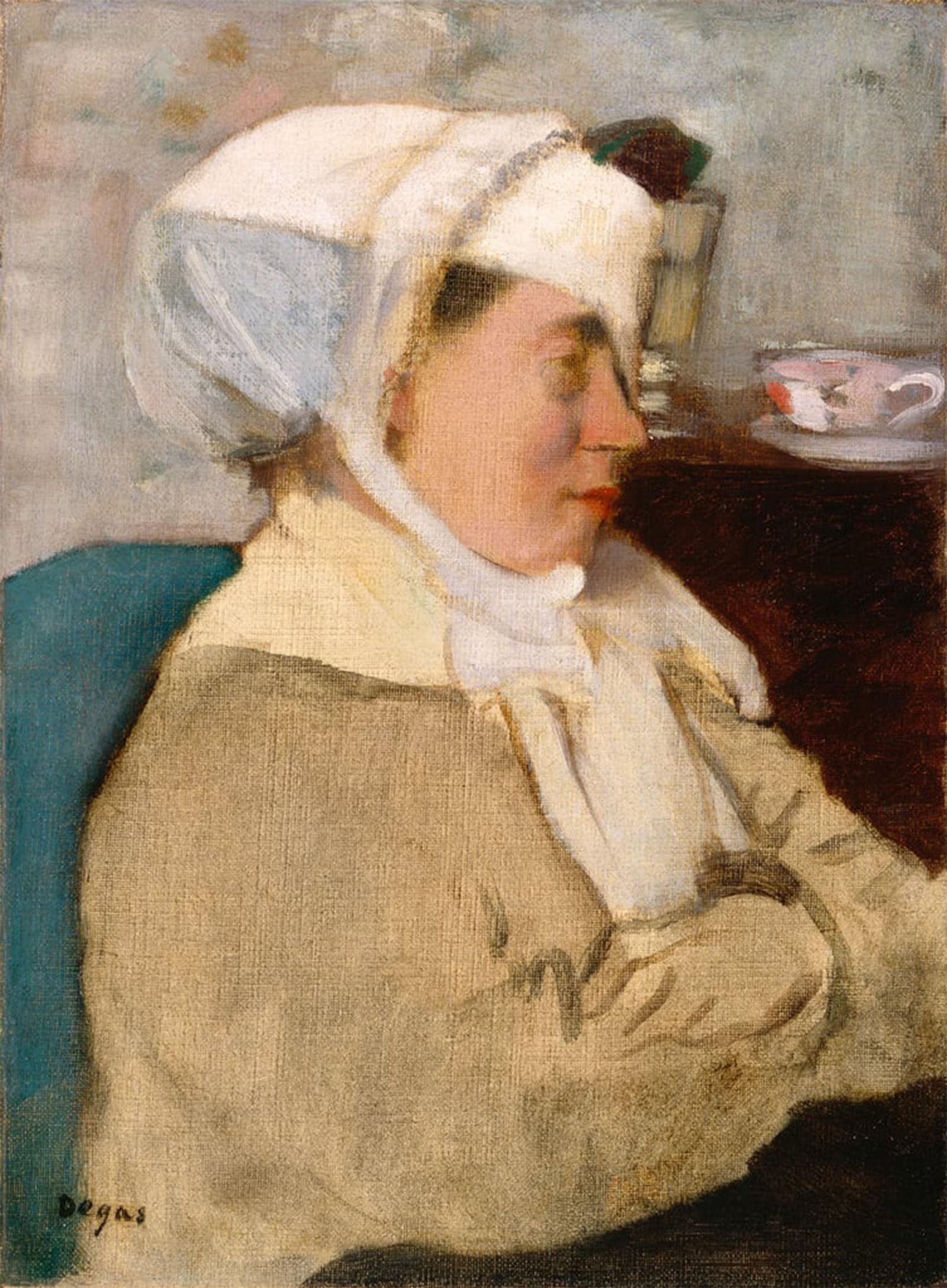 ARTXLXXBN Famous Painting Canvas Artwork Graffiti Print Woman with a Bandage by Edgar Degas Portrait Canvas Image for Home Decor 60x90cm