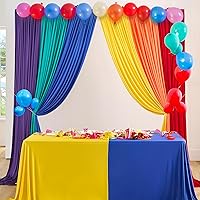 Vista 15 de 10ft x 10ft Wrinkle Free Backdrop Curtain Red&Black Backdrop Curtain for Parties, Polyester Photography Backdrop Drapes for Birthday Party
