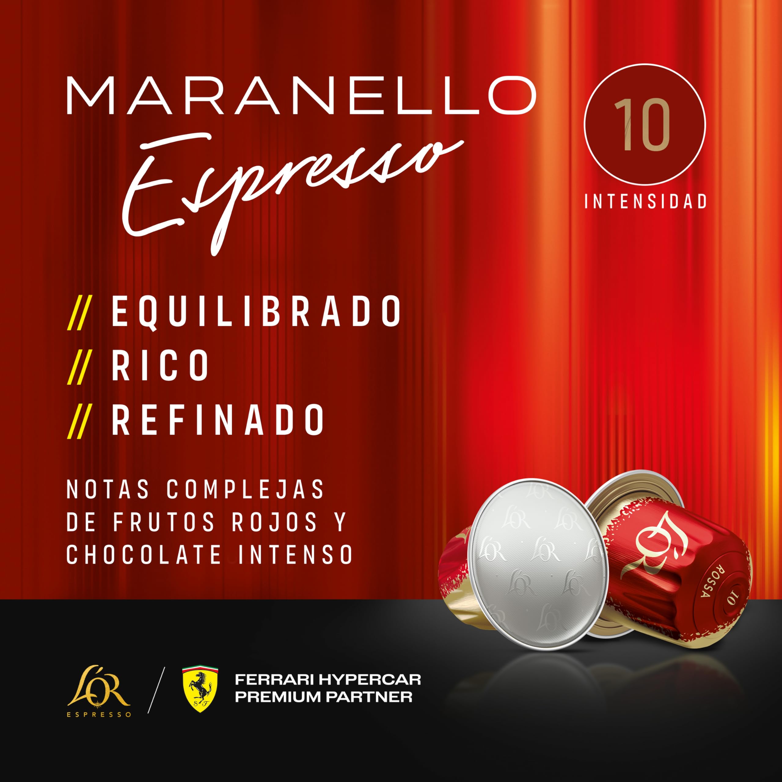 L'OR Filiżanki do kawy Espresso Maranello (100 kapsułek do kawy Espresso