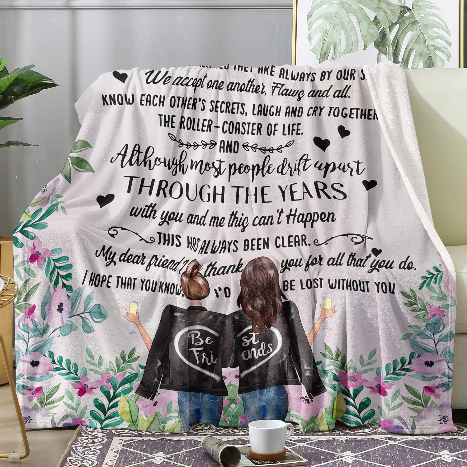„To My Best Friend“ Flanell-Decke – Super Weich & Kuschelig, 152x203 Cm, Perfektes Geschenk Für Beste Freundin Oder Schwester