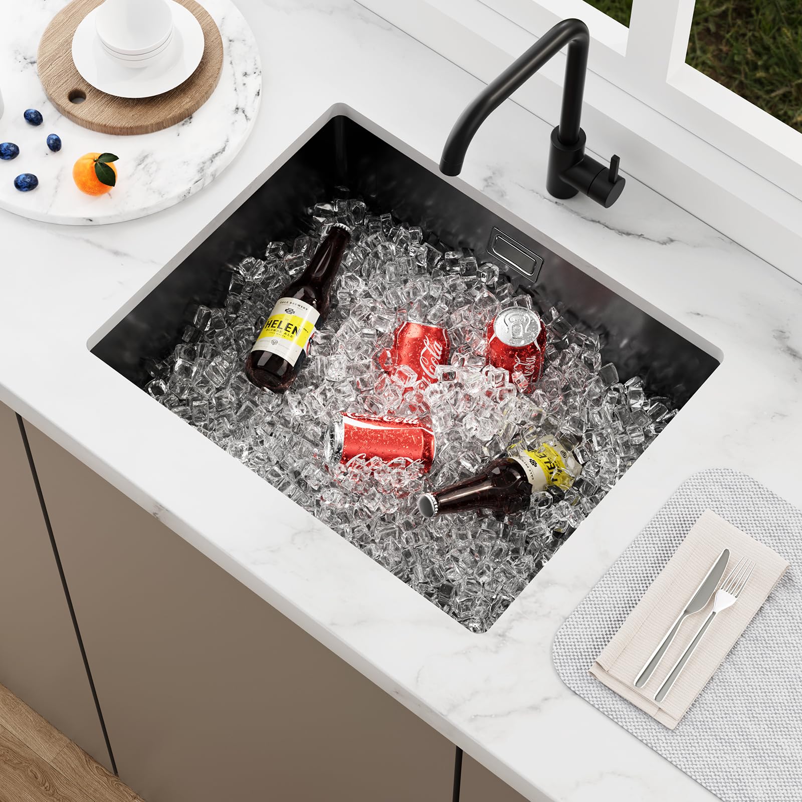 KEOKBON Sink 55X45X19CM Nano-Black for Kitchen