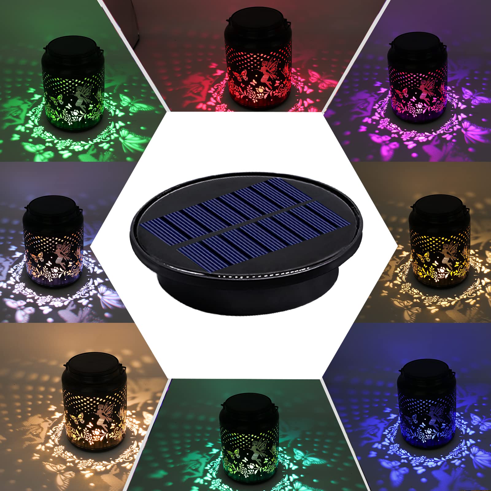 Amazon.co.jp: ソーラーライト交換用トップパーツ2個セット、8色3.75  