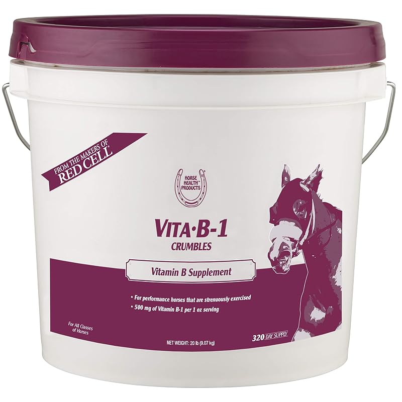 Suplemento de vitamina B-1 para equinos em crumbles Horse Health, 9,08 kg, fornecimento para 320 dias