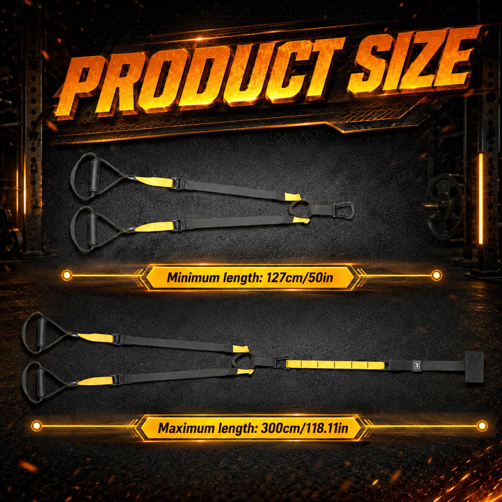 Kit Sling Trainer Multifunzione con Ancoraggio Porta, Nero e Giallo