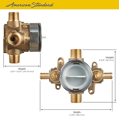Miniatura 6 de American Standard RU107SS - Válvula de ducha flash con entradas PEX y salidas universales con topes de destornillador para sistema de anillo de