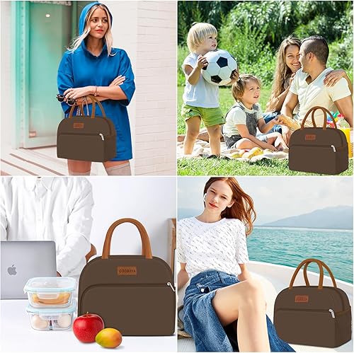 Miniatura 6 de Coobiiya Lonchera para mujeres, adultos, hombres, pequeña, a prueba de fugas, linda bolsa de almuerzo de gran capacidad, reutilizable, aislada,