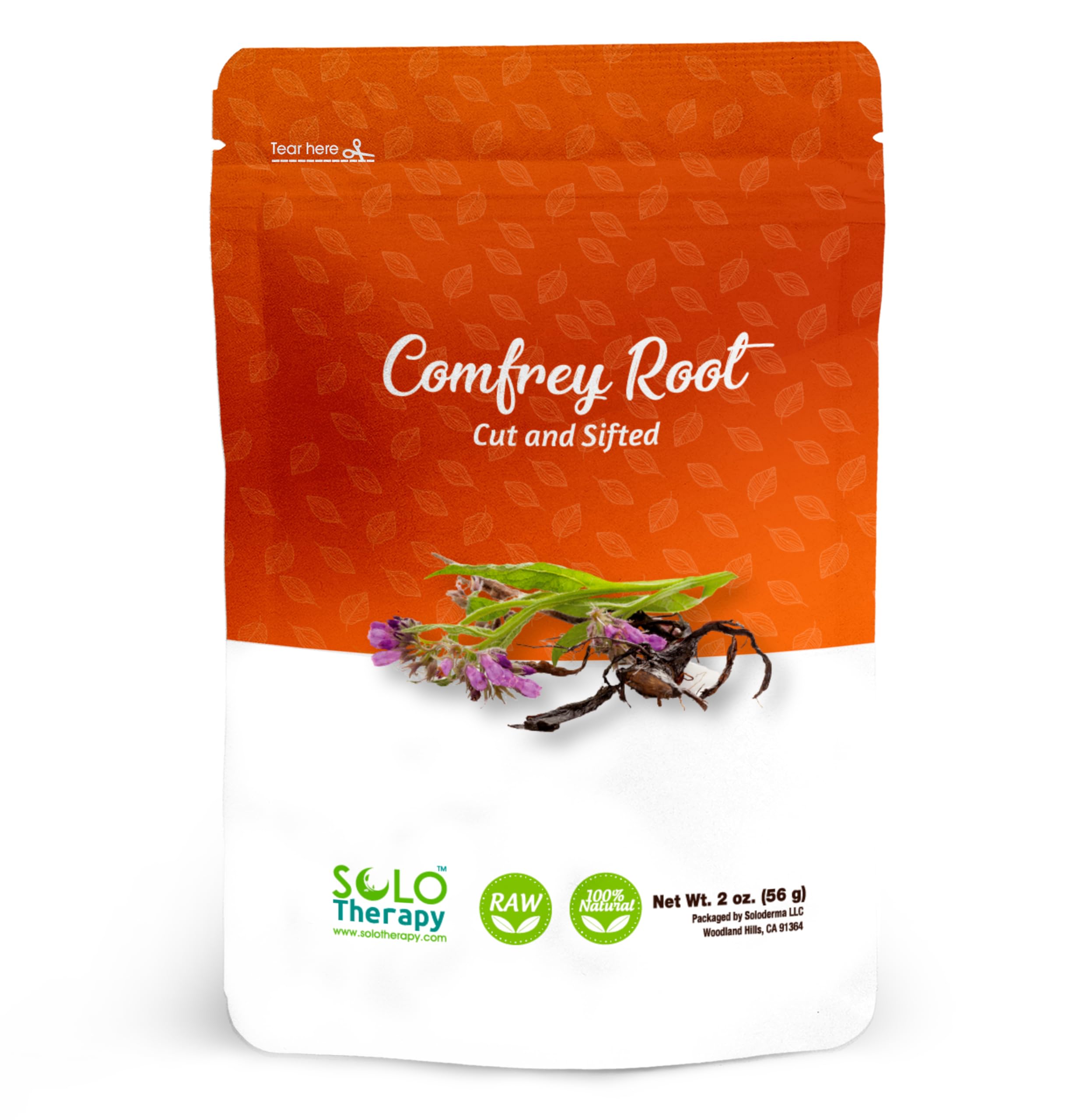 Solo Therapy Comfrey Root - Resealable Bag - 56 grams - Symphytum officinale - Premium Quality - (Comfrey Root)