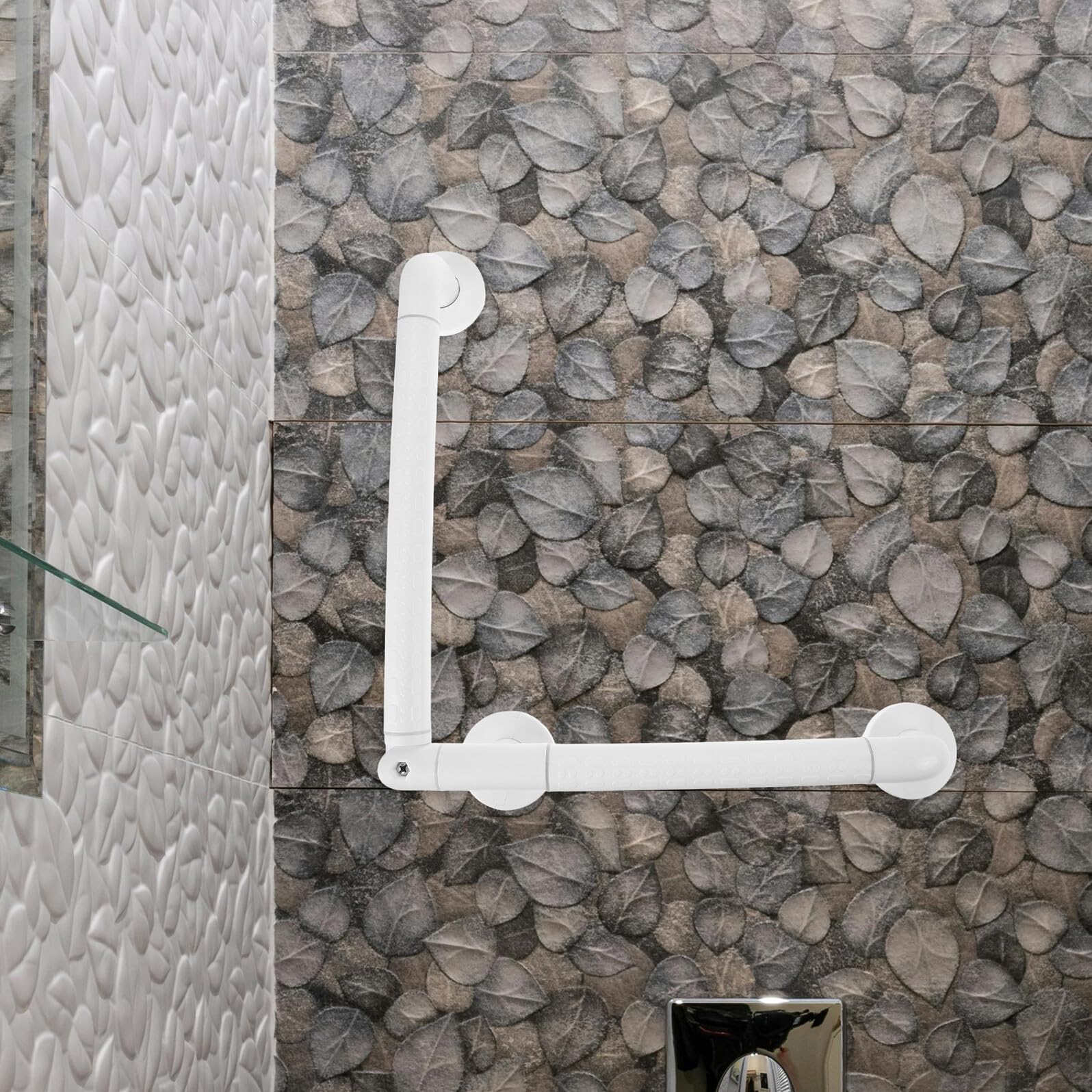 WOONEKY Barra de Seguridad para Baño Inoxidable Antideslizante Asidero Giratorio Multifunción para Ducha Soporte Firme para Personas Mayores y Discapacitados para Bañera y Wc Montaje