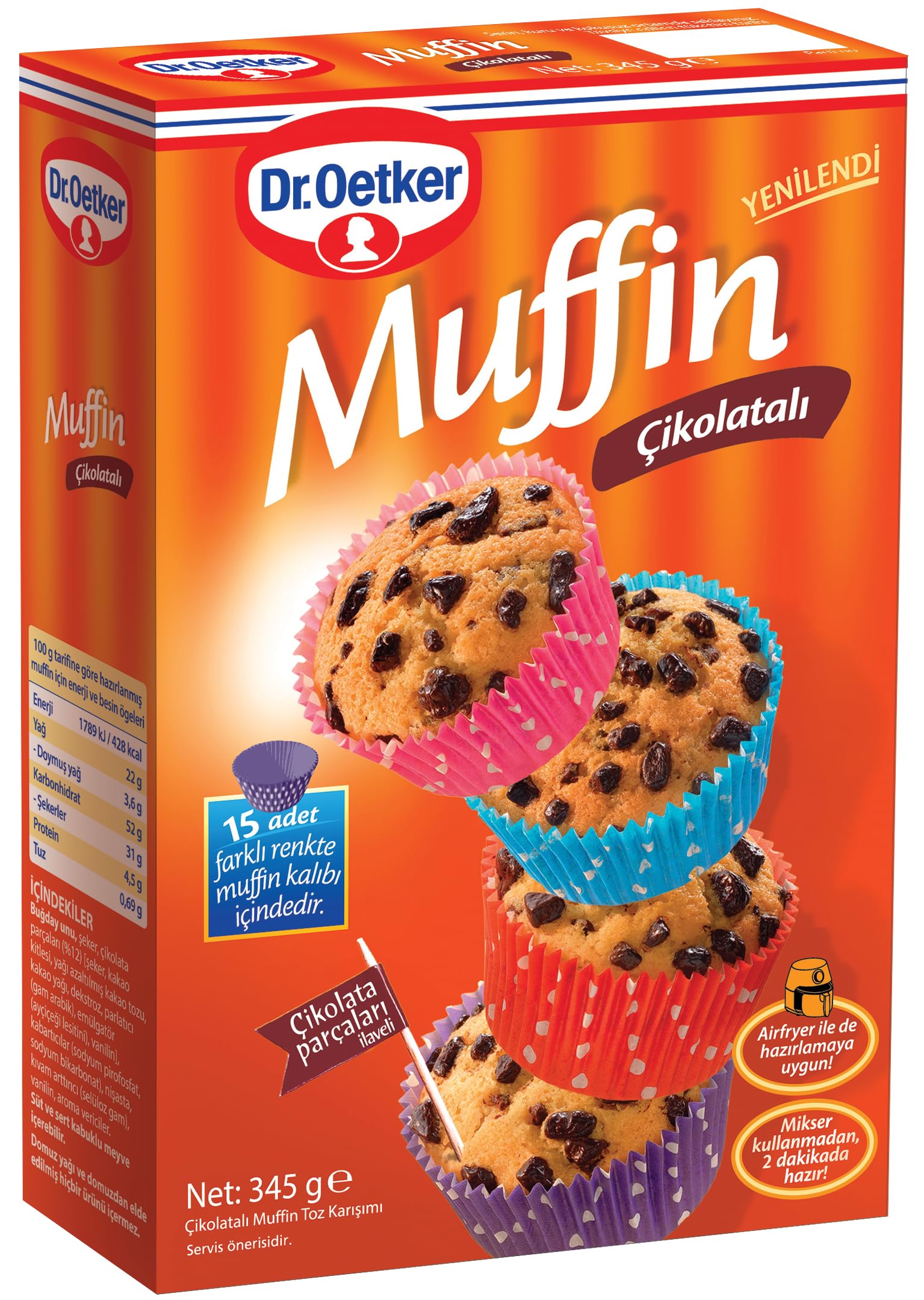 Dr. Oetker Muffin - Çikolatalı 345 Gr