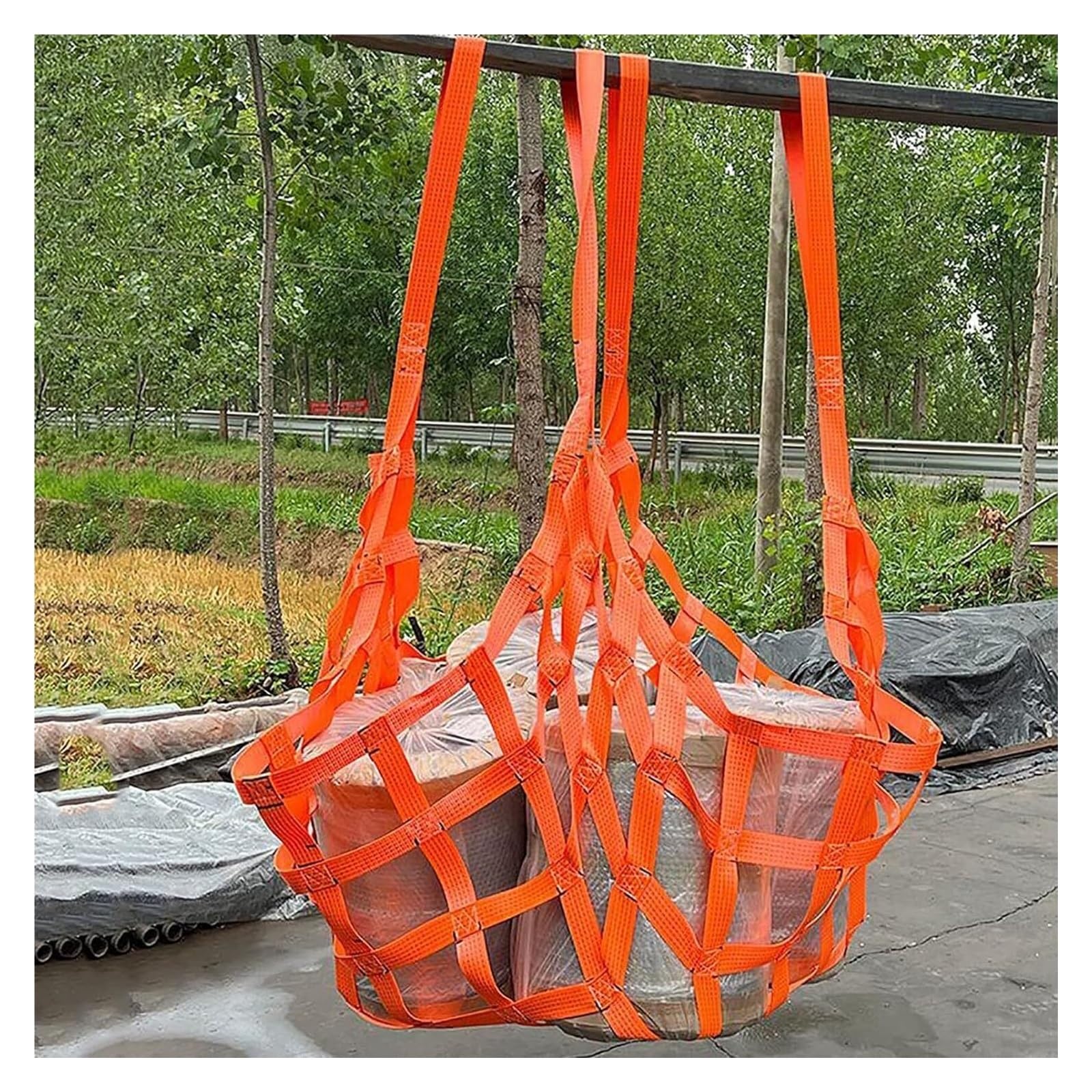 Rete di Sollevamento per carichi Pesanti 4x4 m - Rete Piatta e Resistente con Maglia da 15 cm, Portata di 2,5 tonnellate, Perfetta per caricare/scaricare in Sicurezza Camion e rimorchi.