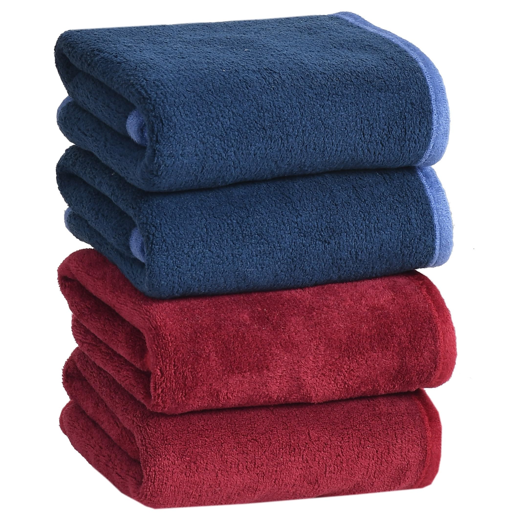 Cotton Bolls Microfiber Hand Towels Set of 4 Kitchen Towel Super Soft, Lint Free, Quick Dry, Gym Yoga Workout Towel (Maroon-Navy) (B0CTFKKW3T) Amazon Price History, Amazon Price Tracker