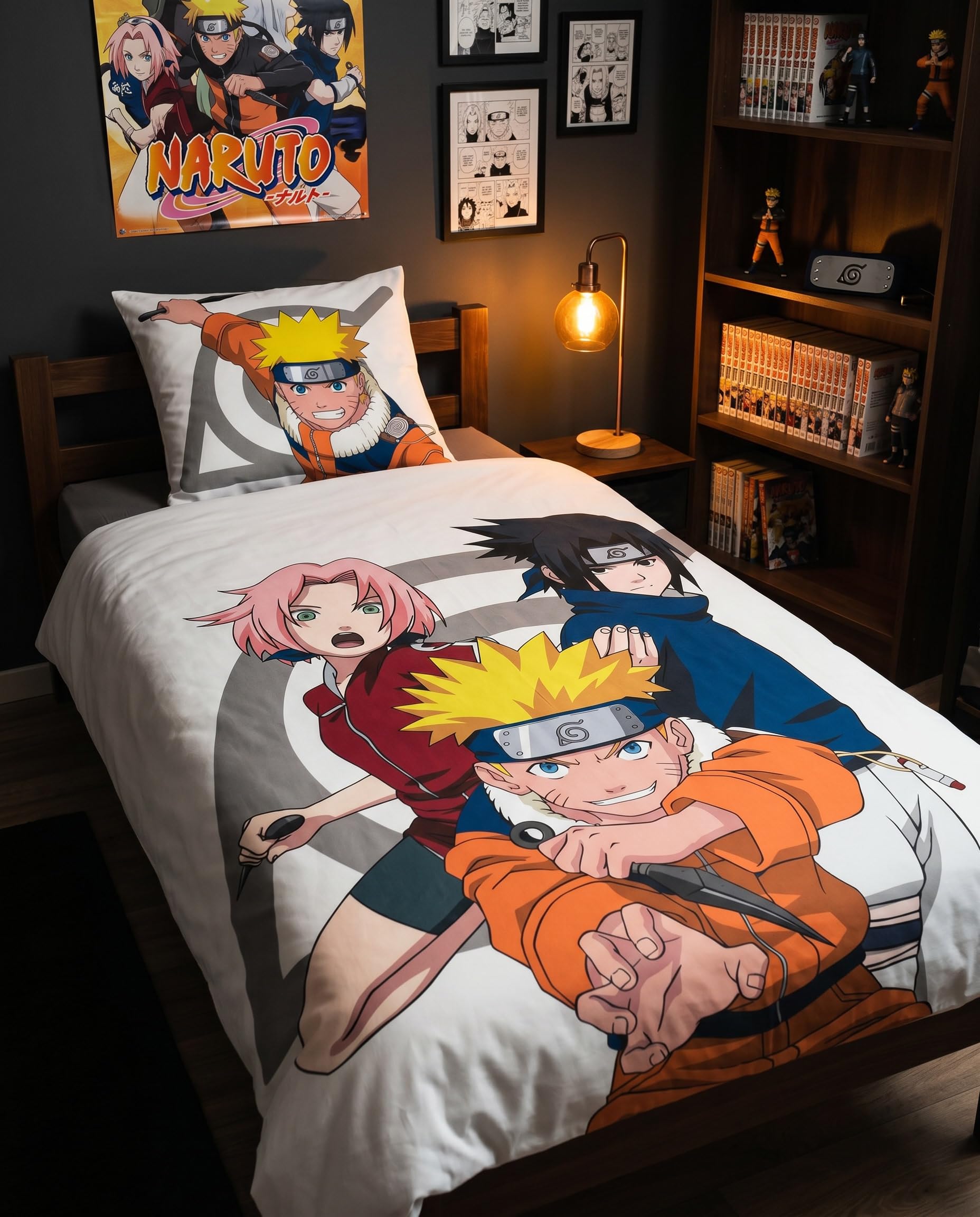 Naruto Shippuden Team 7 Single Duvet Cover 140x200 + Pillowcase