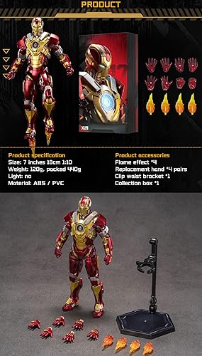 Miniatura 7 de Figura de acción Ironman MK17 de 7 pulgadas (escala 110) con muchos accesorios, exquisita pintura coleccionable