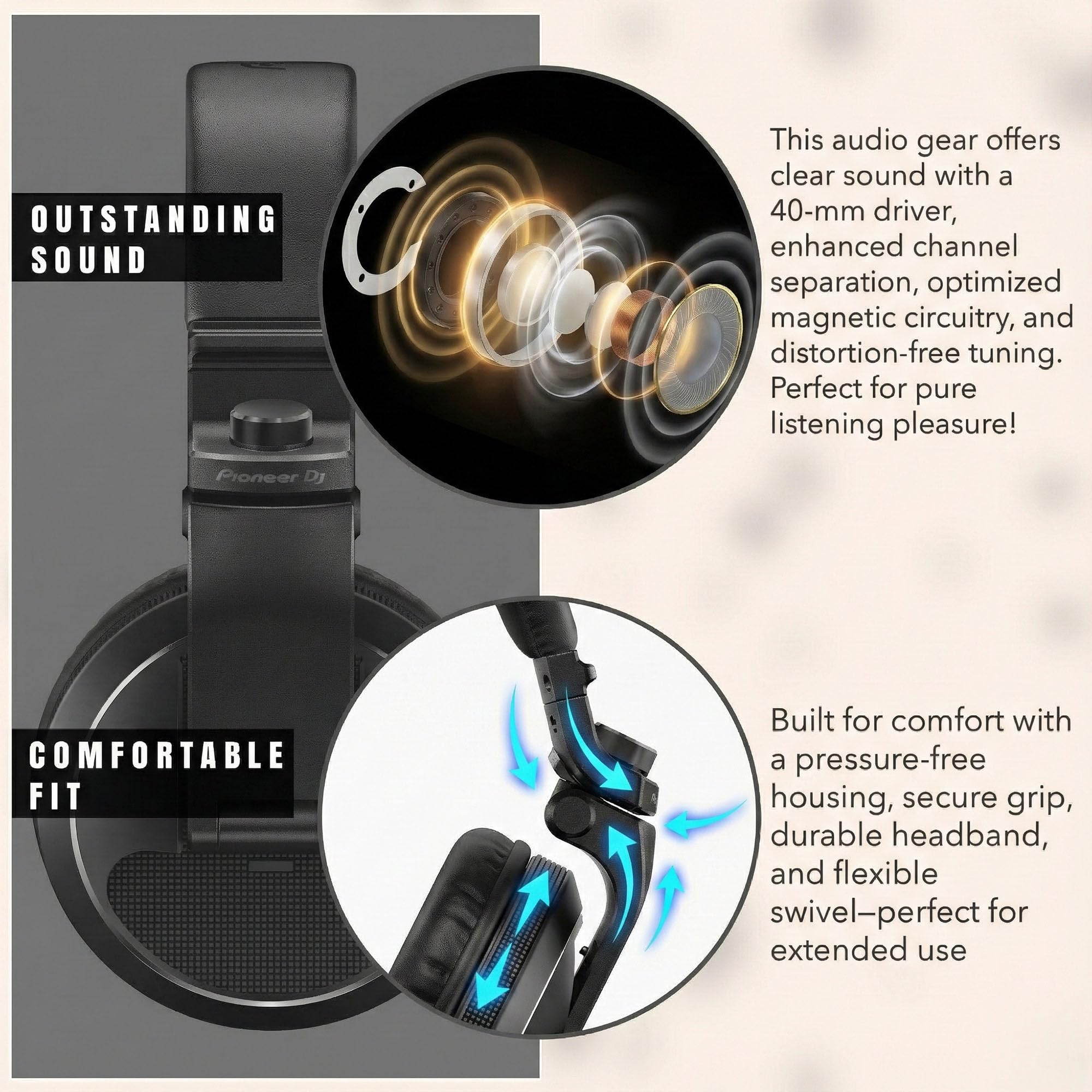 Amazon.com: Pioneer DJ HDJ-X5 Over-Ear DJ Headphones - Black