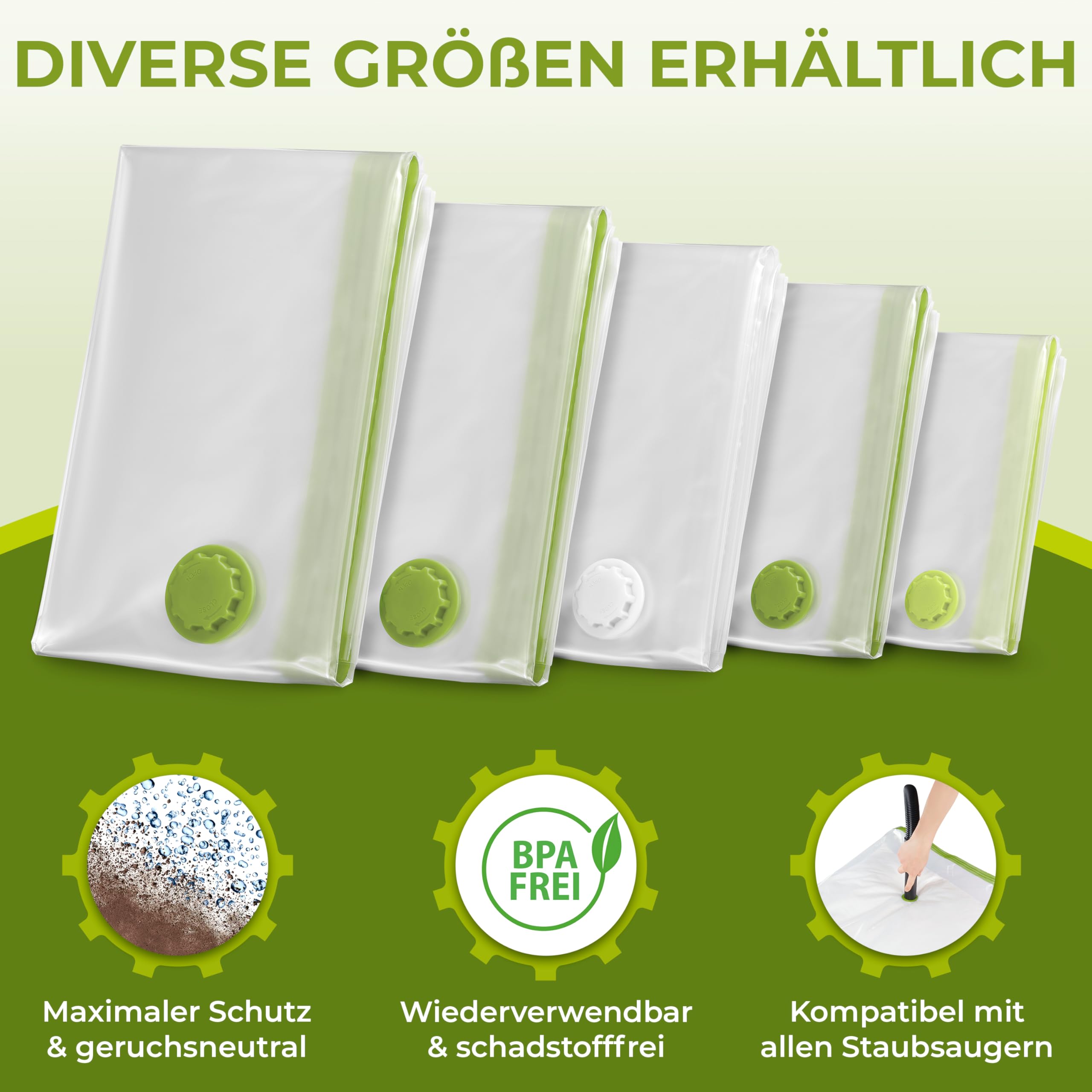 NORDIC® - Vacuümzakken Voor Kleding - 6x Maat S (60x40cm) - BPA-vrij - Incl. Etiketten - Klein