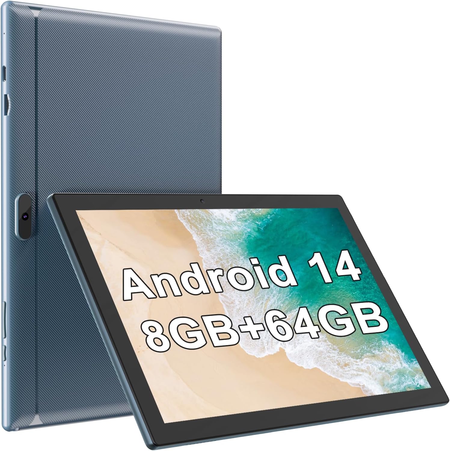 YQSAVIOR Tablet Android 14, Tablet 10 inch, 8GB RAM+64GB ROM & 1TB Expand, 2+8MP Dual Camera, 2.4G WiFi, Bluetooth, IPS Touch Screen, 6000mAh Battery, Tablets Grey
