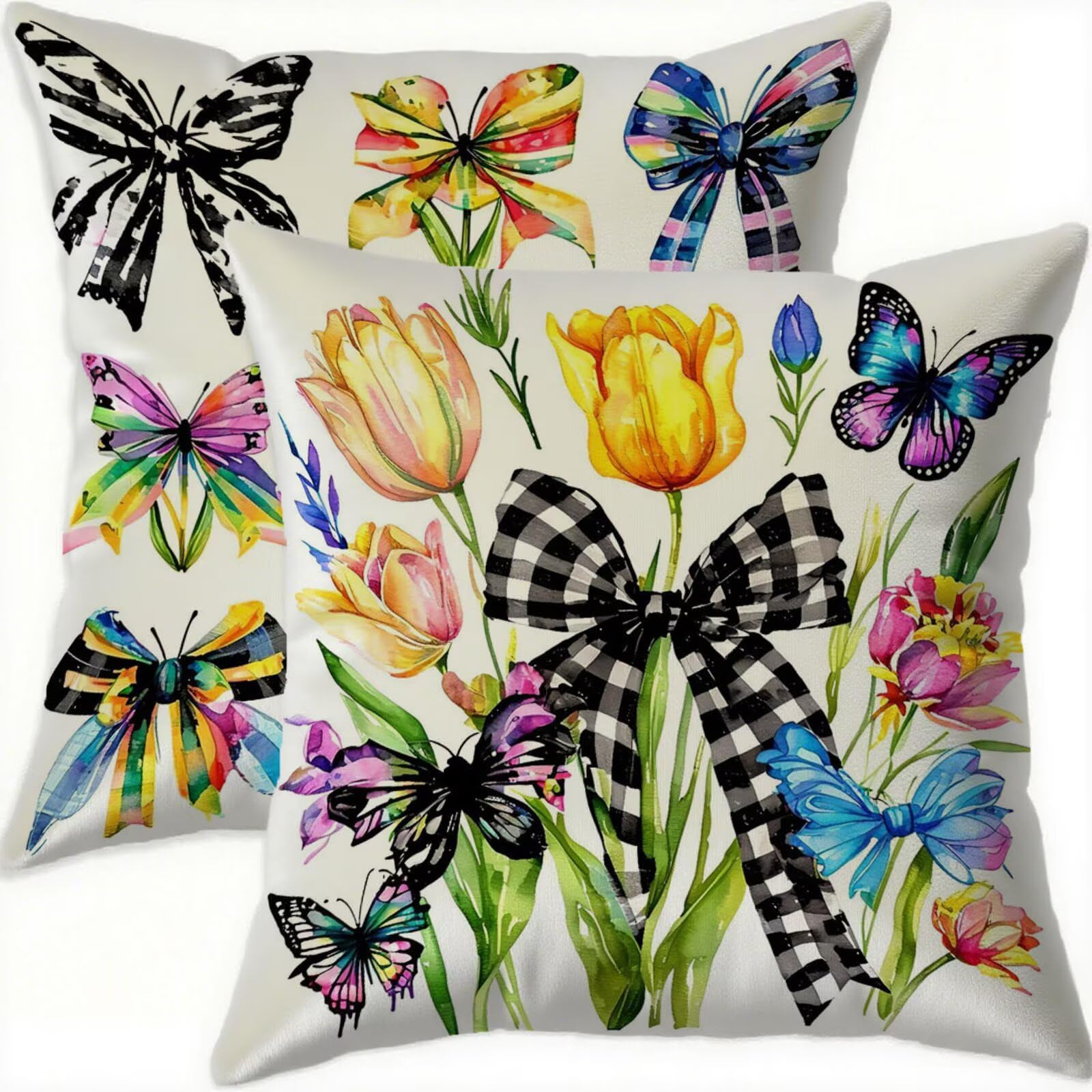 Housse coussin 70x70cm imperméable en velours noir double face