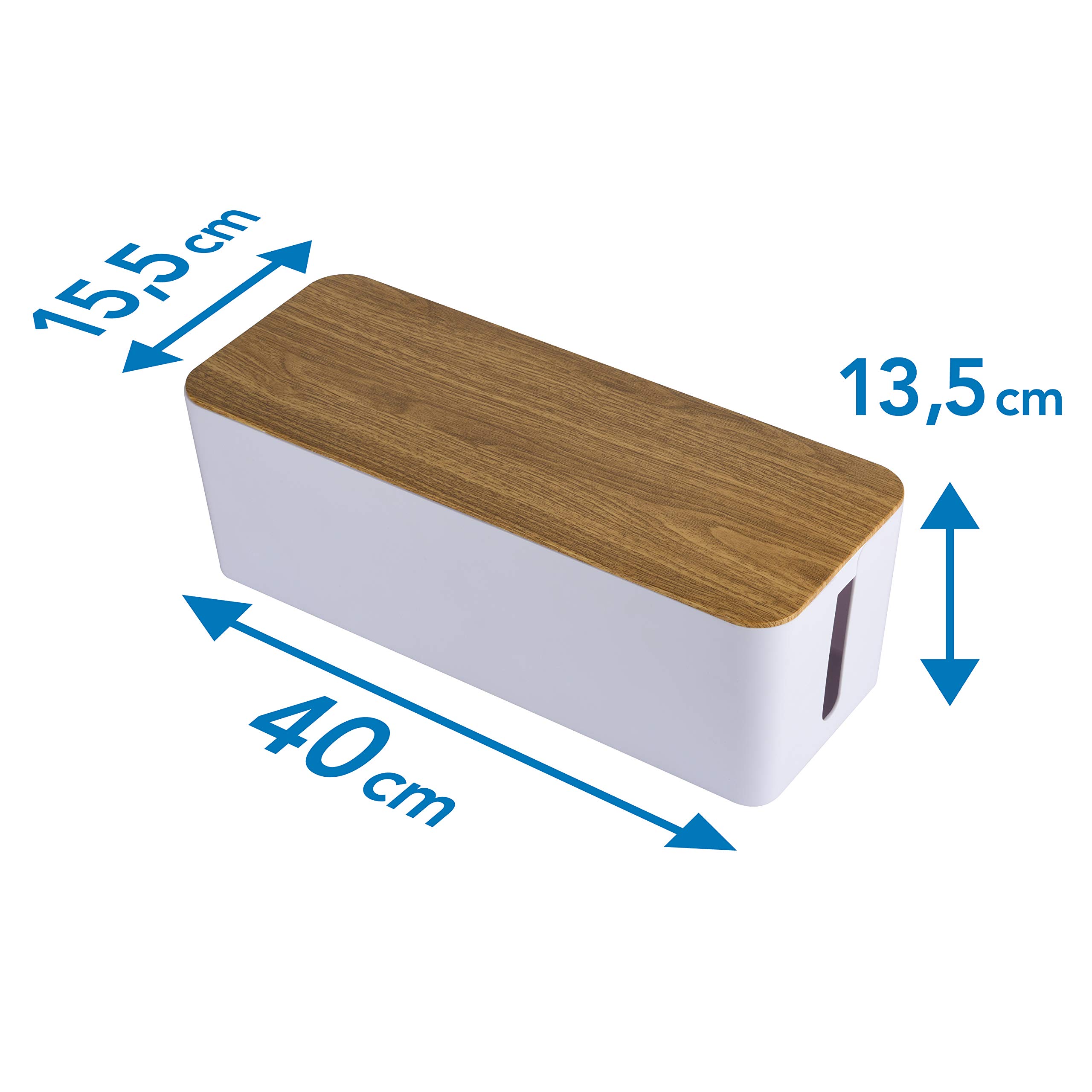Electraline 300177 Pudełko Organizator Kable Z Multigniazdkiem, Biały
