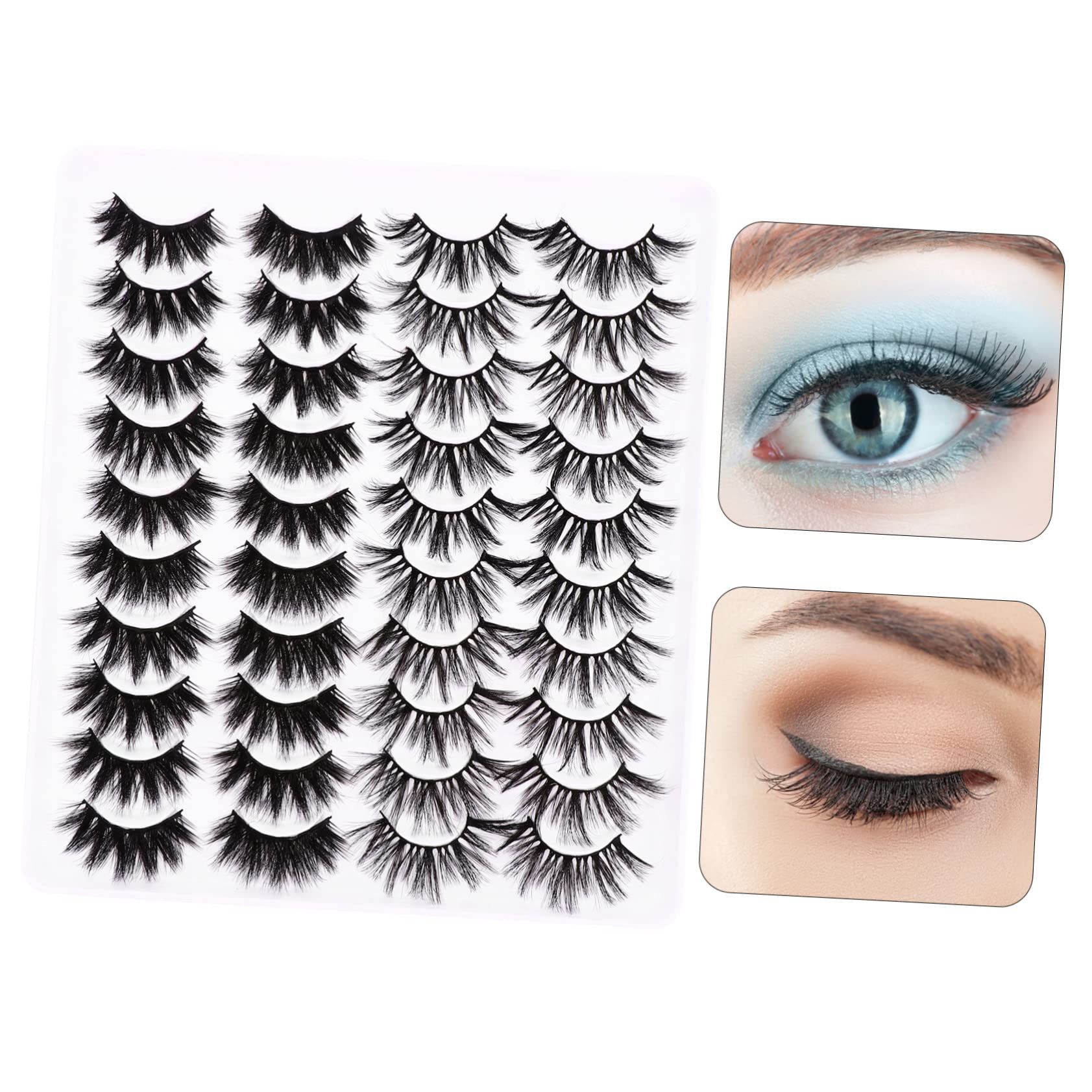 FOMIYES 60 Paia Ciglia Croce Stereo Ciglia Folte ia Finte Naturali ia Di Trucco Delle Donne ia Fitte 3d Incrociare Le ia Finte 3d Imitazione Black