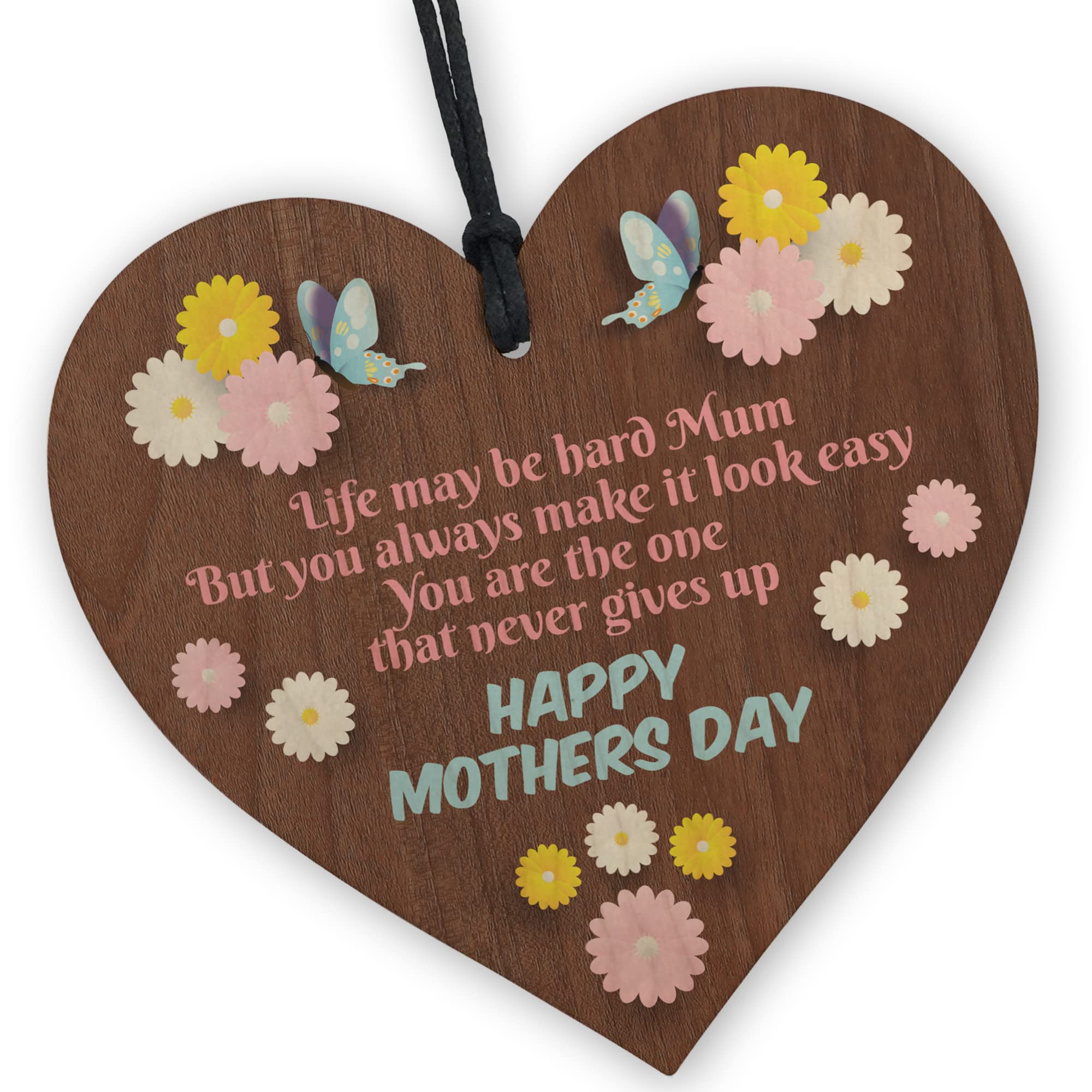 Red Ocean Mothers Day Gift Ideas Wood Heart Mum Gifts Thank You Mum Gift From Daughter Son