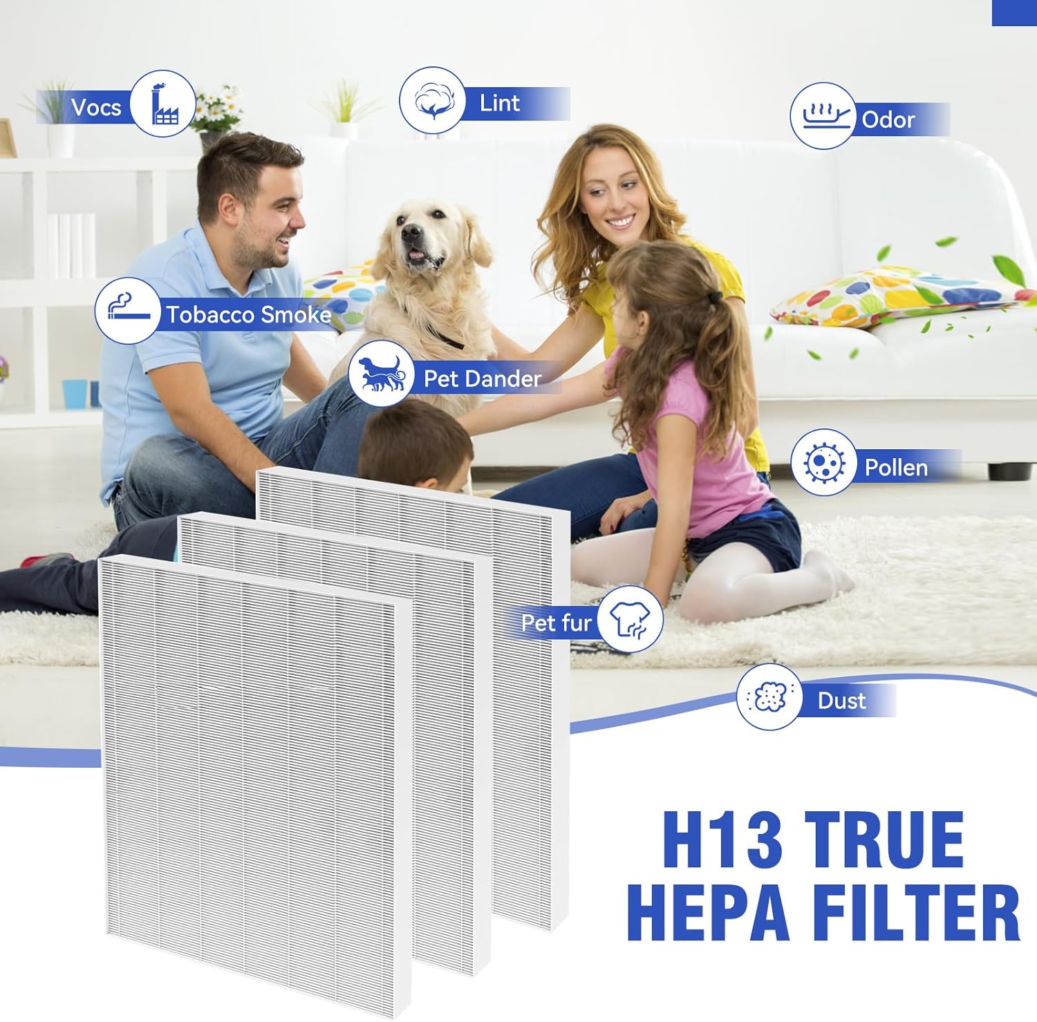 3 Pack D480 Replacement Filter Compatible with Winix D480 Air Cleaner Purifier, True HEPA D4 Filter, Part Number 1712-0100-00, F ilter D4 - Image 3