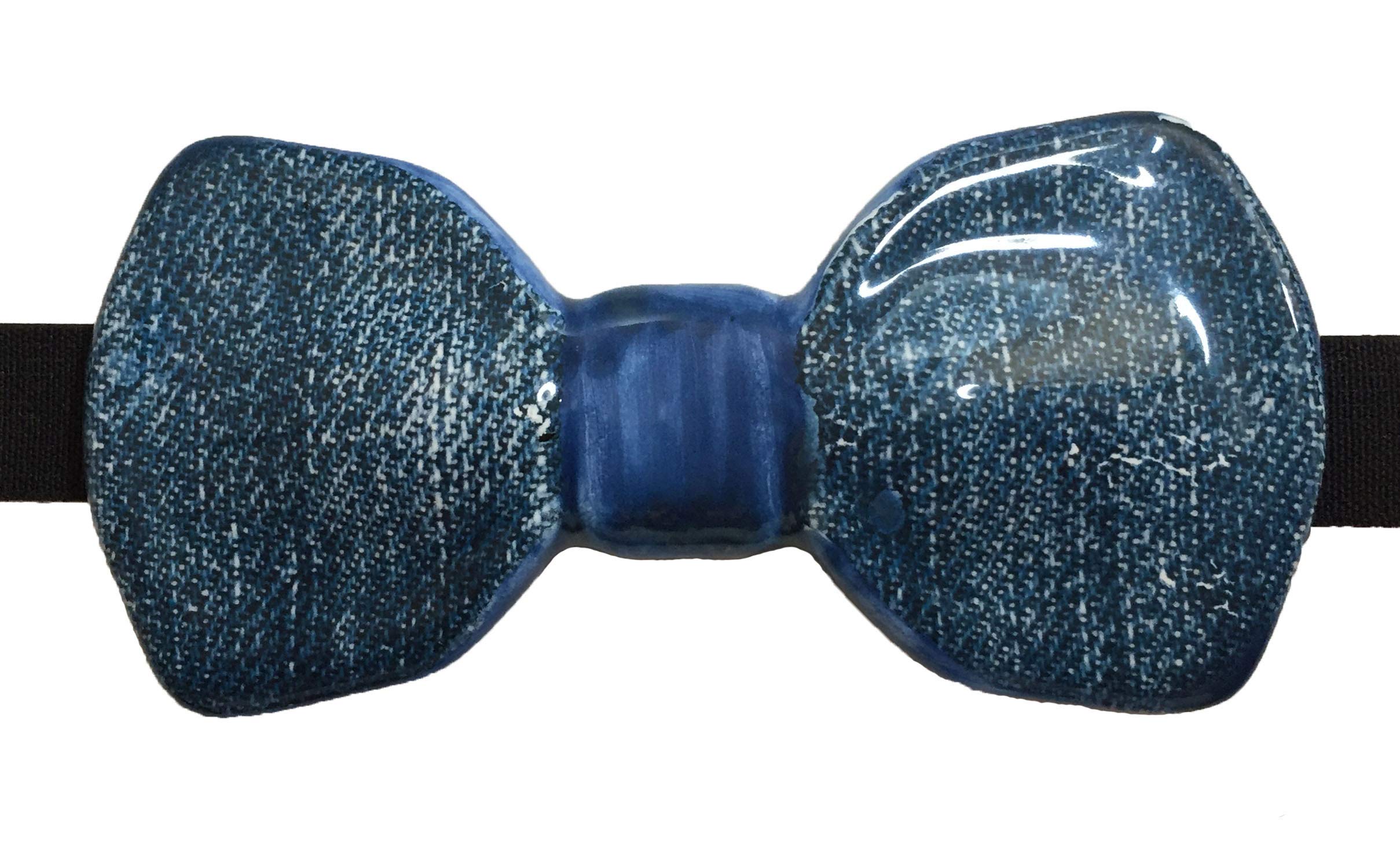 Papillon in ceramica fantasia jeans made in italy