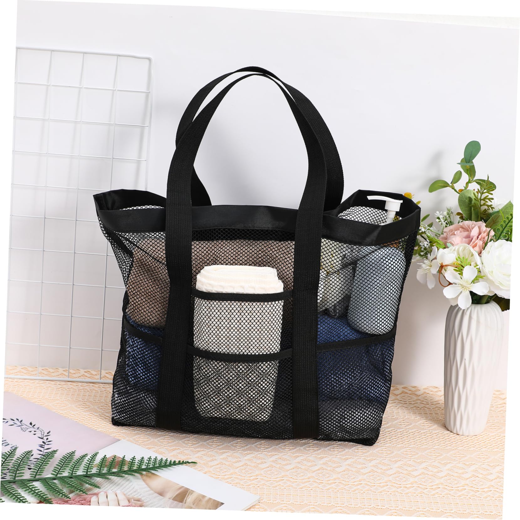 GALPADA Borsa da Spiaggia in Rete 3pezzi in Nailon, Capiente e Portatile | Festa Estiva, Accessori per Vacanze al Mare e Outdoor, Tracolla Comoda e Uso Leggero