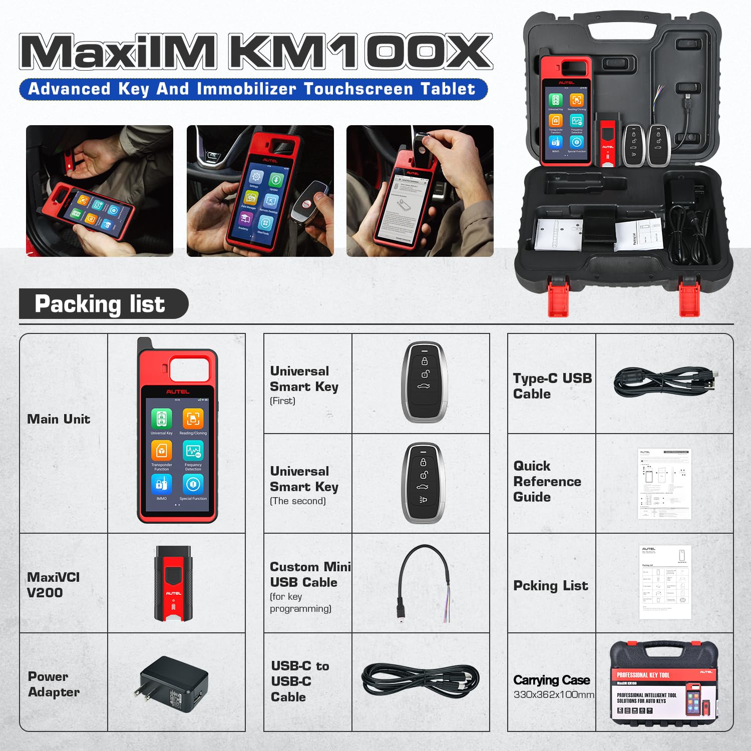 Autel Diagnosegerät MaxiIM KM100 (X) Schlüssel Programmieren Gerät, 2026, Dasselbe wie Schlüssel Programmierer KM100 KM100E, OBD Lernen, APB112 Integriert, Car Scan Tool Lite von IM508S IM608 PRO 2