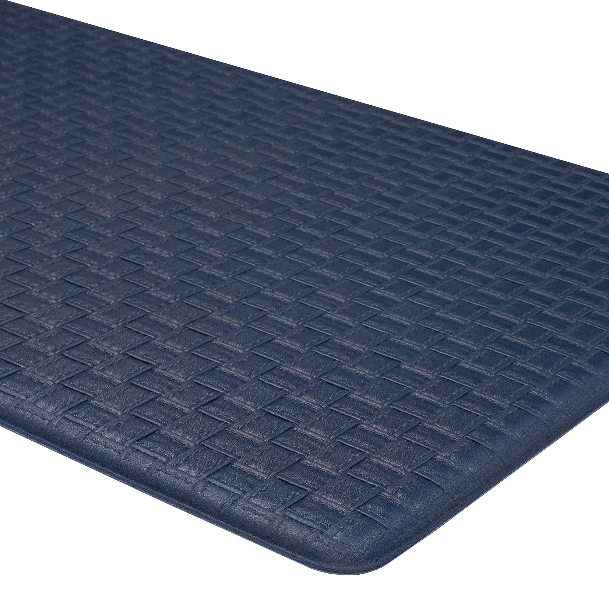 Embossed Kitchen Mats Cushioned Anti Fatigue, Non-Slip Leather-Like Kitchen Floor Mat, Eco-Friendly PVC Foam, Waterproof Anti-Fatigue Mat for Kitchen, Office, Sink, Laundry, 18